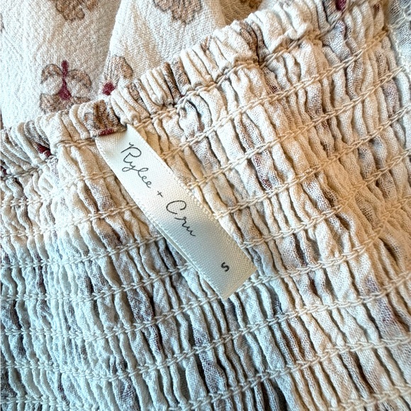 NWOT Rylee + Cru Oceane Lexi Apricot Motif Puff Sleeve Cottagecore Maxi Dress - Picture 14 of 15